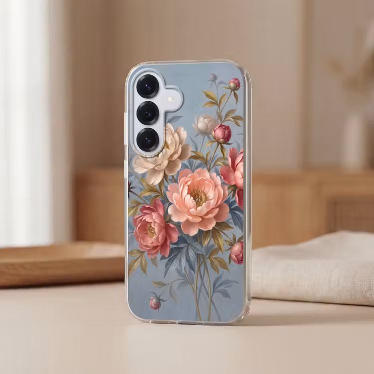 Bloemen - Roze - Beige - Modern - Natuur Telefoonhoesje Samsung Galaxy S26 klein -sfeer2