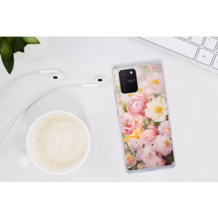 Bloemen - Roze - Botanisch - Kunst - Acrylverf Telefoonhoesje Samsung Galaxy S10 Lite klein -oordopS10Lite