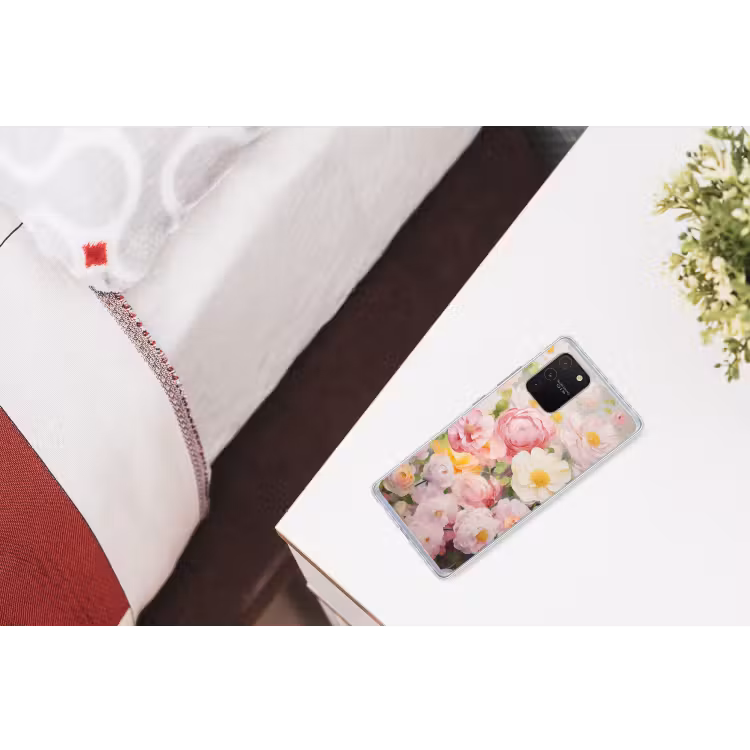 Bloemen - Roze - Botanisch - Kunst - Acrylverf Telefoonhoesje Samsung Galaxy S10 Lite klein -kamerS10Lite