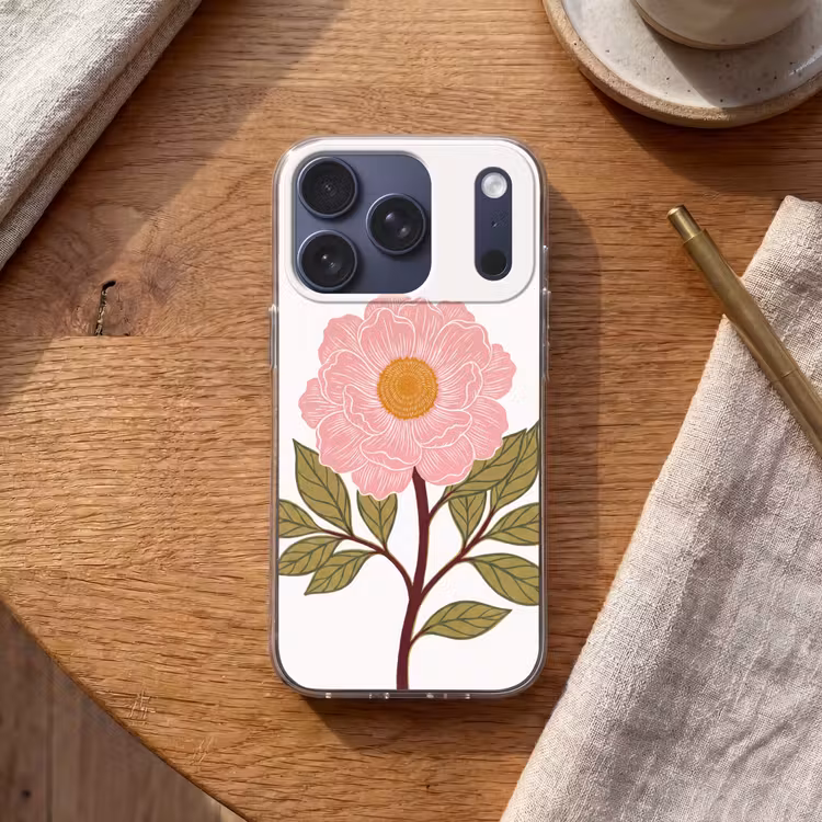 Telefoonhoesje - Bloemen - Roze - Illustratie - Bloemen - Roze - Illustratie Telefoonhoesje iPhone 17 Pro klein