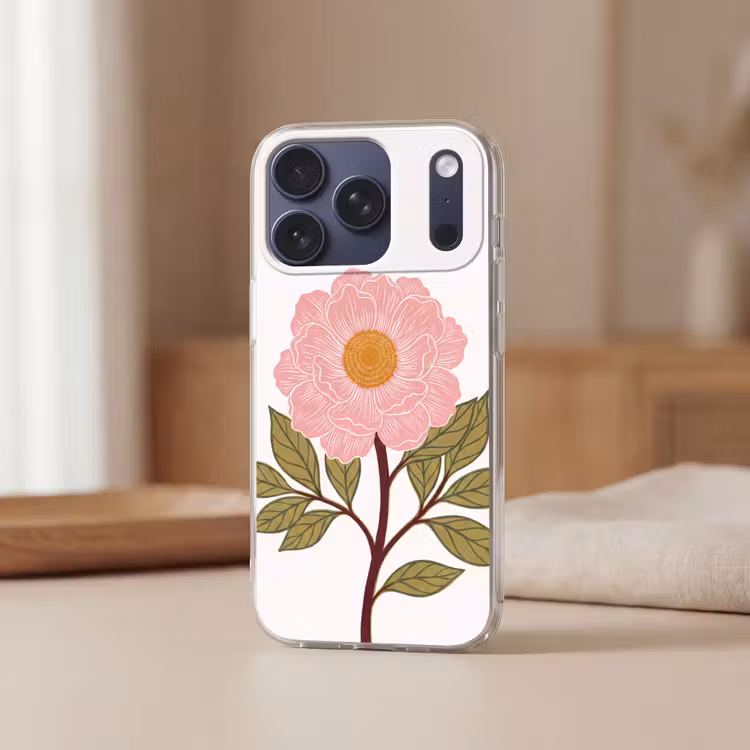 Telefoonhoesje - Bloemen - Roze - Illustratie - Bloemen - Roze - Illustratie Telefoonhoesje iPhone 17 Pro klein