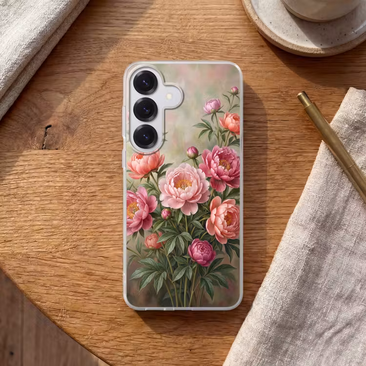 Bloemen - Roze - Klassiek - Gedetailleerd - Natuur Telefoonhoesje Samsung Galaxy S26 klein -sfeer1
