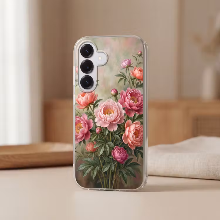 Bloemen - Roze - Klassiek - Gedetailleerd - Natuur Telefoonhoesje Samsung Galaxy S26 klein -sfeer2