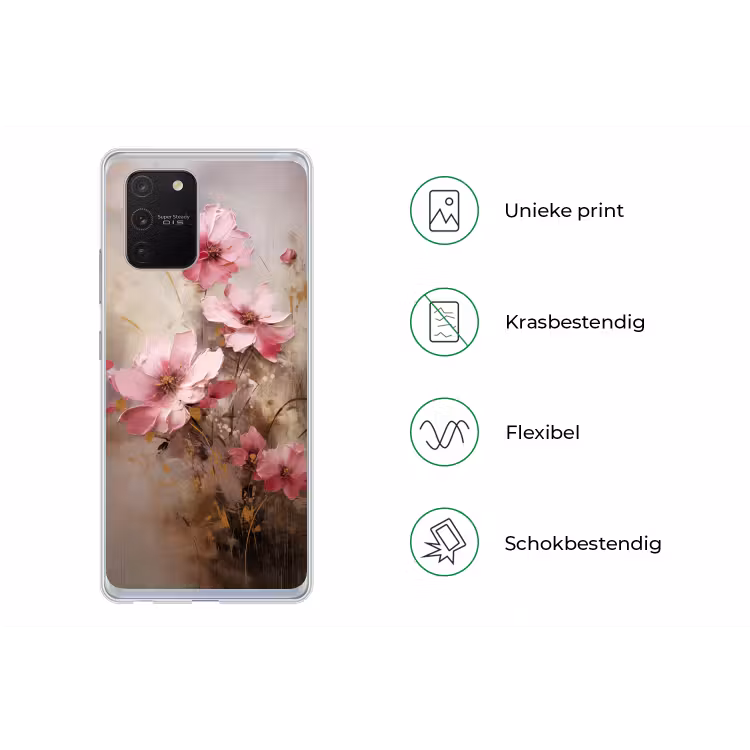 Bloemen - Roze - Kunst - Watercolor Telefoonhoesje Samsung Galaxy S10 Lite klein -specsS10Lite