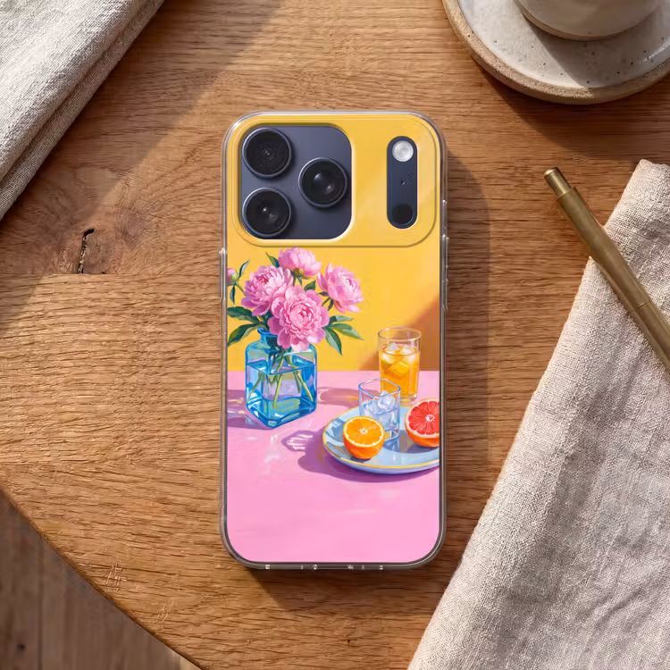 Telefoonhoesje - Bloemen - Roze - Modern - Bloemen - Roze - Modern Telefoonhoesje iPhone 17 Pro klein