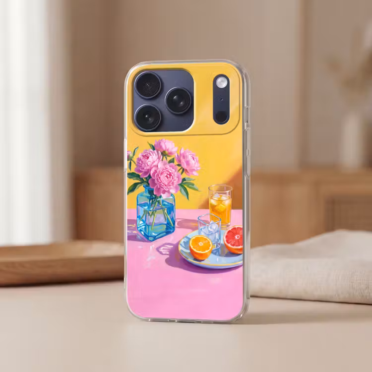 Telefoonhoesje - Bloemen - Roze - Modern - Bloemen - Roze - Modern Telefoonhoesje iPhone 17 Pro klein