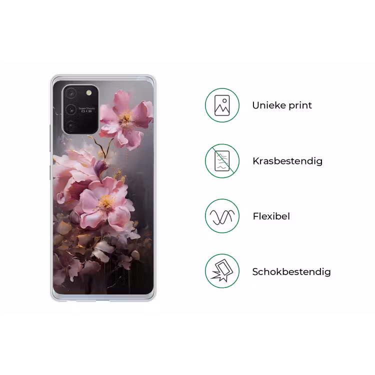 Bloemen - Roze - Stilleven - Kunst Telefoonhoesje Samsung Galaxy S10 Lite klein -specsS10Lite