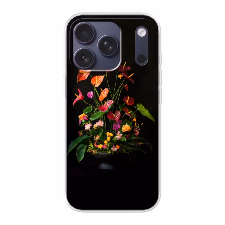 Bloemen - Vaas - Kleurrijk Telefoonhoesje iPhone 17 Pro klein -3d