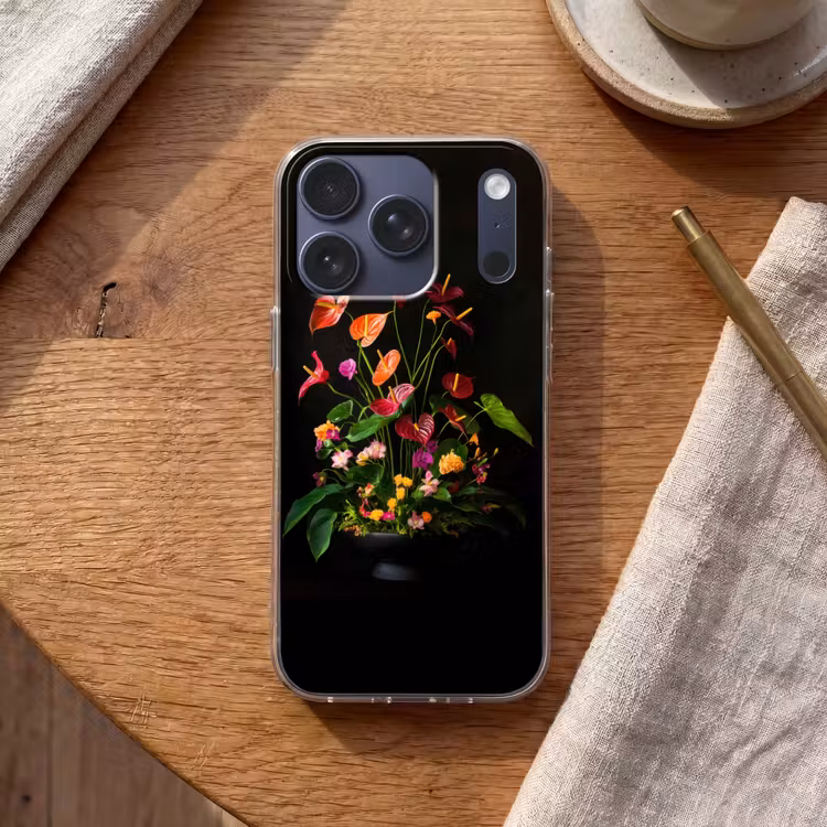 Bloemen - Vaas - Kleurrijk Telefoonhoesje iPhone 17 Pro klein -sfeer1