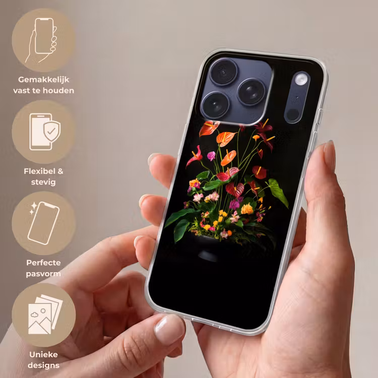 Bloemen - Vaas - Kleurrijk Telefoonhoesje iPhone 17 Pro klein -sfeer3_NL