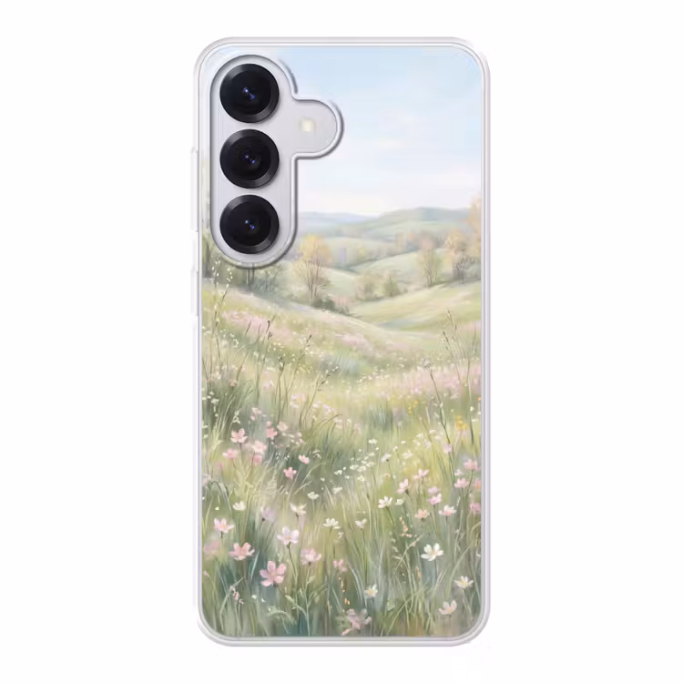 Bloemen veld - Bloemen - Groen Telefoonhoesje Samsung Galaxy S26 klein -3d