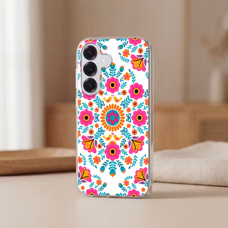 Bloemen - Vogel - Patroon - Kleurrijk - Modern Telefoonhoesje Samsung Galaxy S26 klein -sfeer2