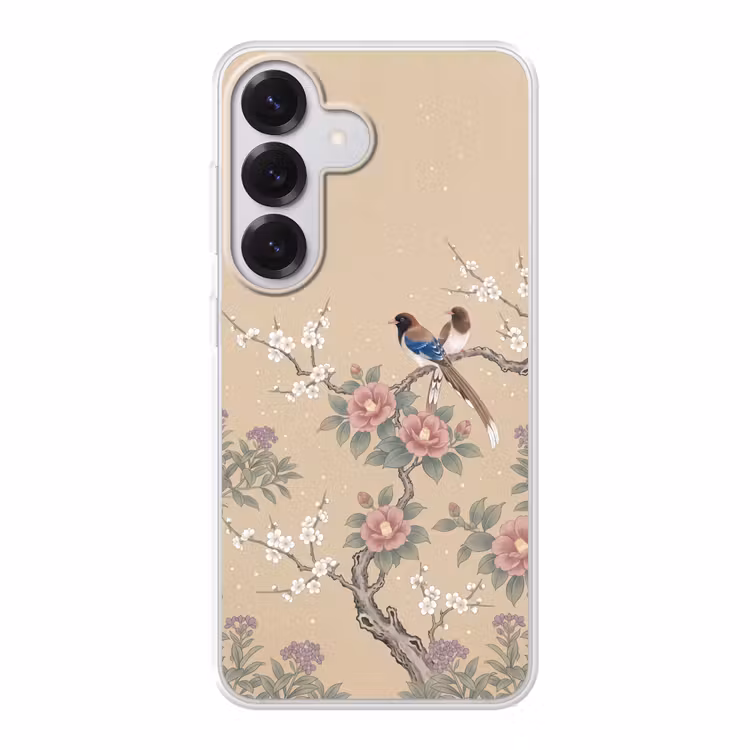 Bloemen - Vogels - Bloemen Telefoonhoesje Samsung Galaxy S26 klein -3d
