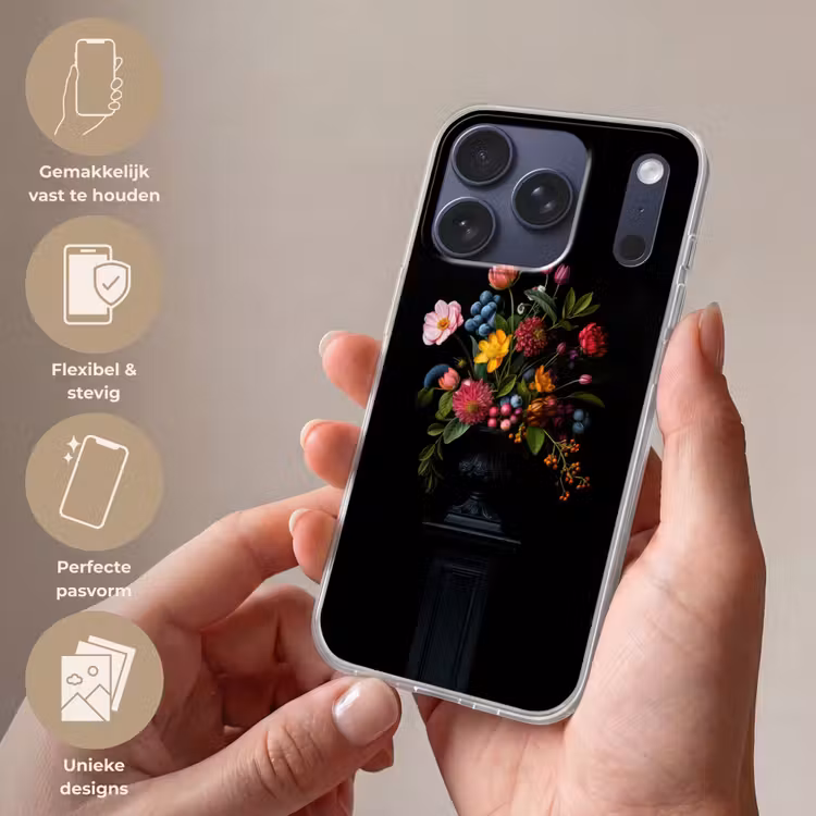 Bloemen - Vrolijk - Vaas Telefoonhoesje iPhone 17 Pro klein -sfeer3_NL
