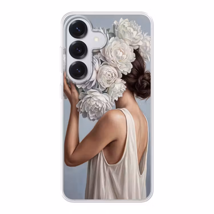 Bloemen - Vrouw - Wit Telefoonhoesje Samsung Galaxy S26 klein -3d