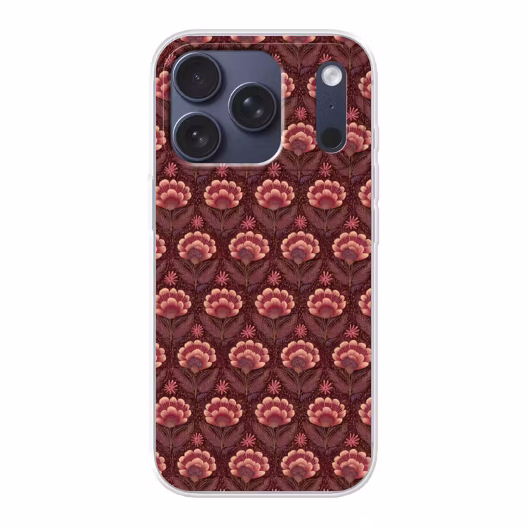 Bloemen - Waaier - Paars Telefoonhoesje iPhone 17 Pro klein 878 -3d