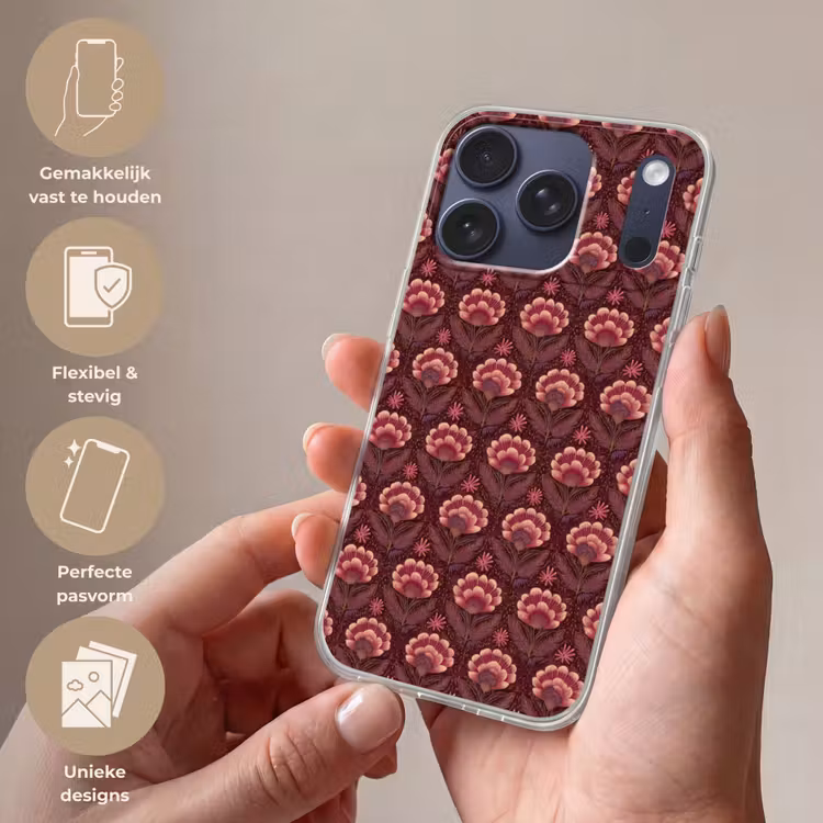 Bloemen - Waaier - Paars Telefoonhoesje iPhone 17 Pro klein 878 -sfeer3_NL