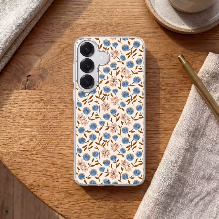 Bloemen - Wild - Blauw Telefoonhoesje Samsung Galaxy S26 klein 975 -sfeer1