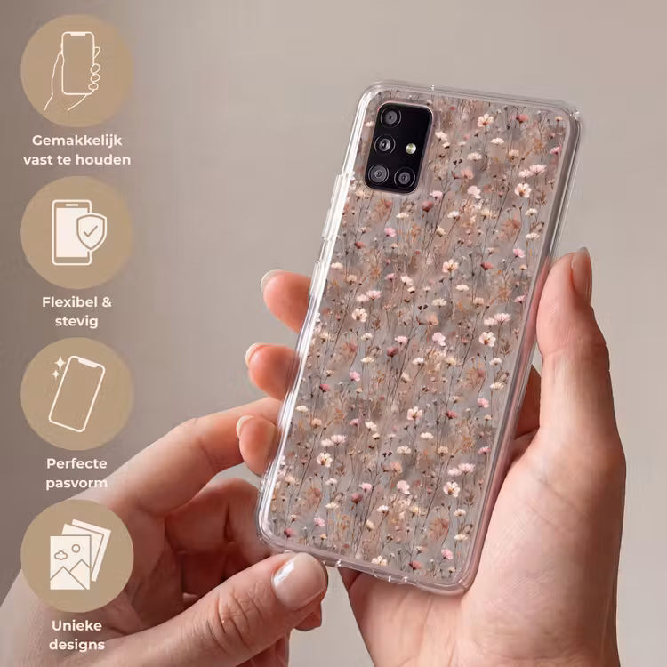 Bloemen - Wild - Pastel Telefoonhoesje Samsung Galaxy A51 5G klein 373 -sfeer3_NL