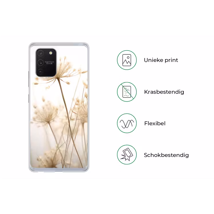 Bloemen - Wit - Zonlicht Telefoonhoesje Samsung Galaxy S10 Lite klein -specsS10Lite
