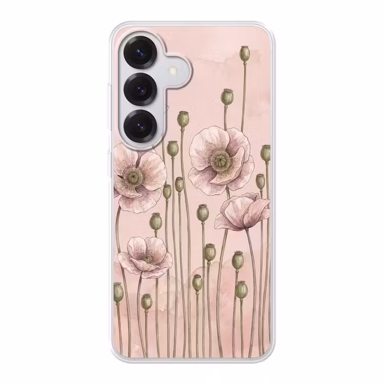Bloemen - Zomer - Natuur - Aquarel - Roze Telefoonhoesje Samsung Galaxy S26 klein -3d