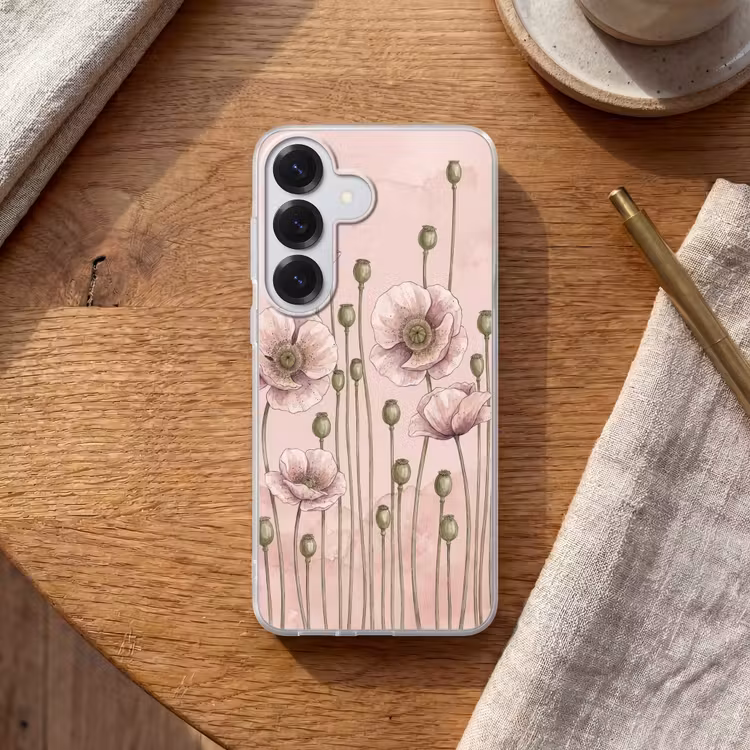 Bloemen - Zomer - Natuur - Aquarel - Roze Telefoonhoesje Samsung Galaxy S26 klein -sfeer1