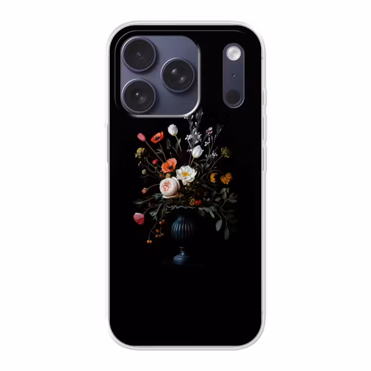 Bloemstuk - Vaas - Zwart Telefoonhoesje iPhone 17 Pro klein -3d