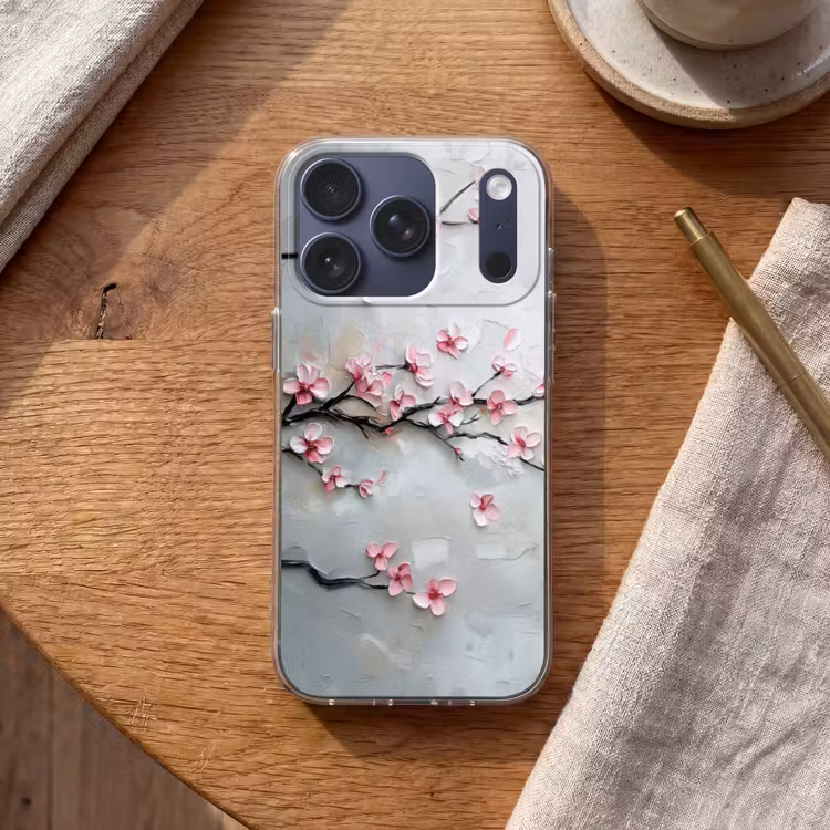 Bloesem - Kunstzinnig - Roze - Sakura Telefoonhoesje iPhone 17 Pro klein -sfeer1
