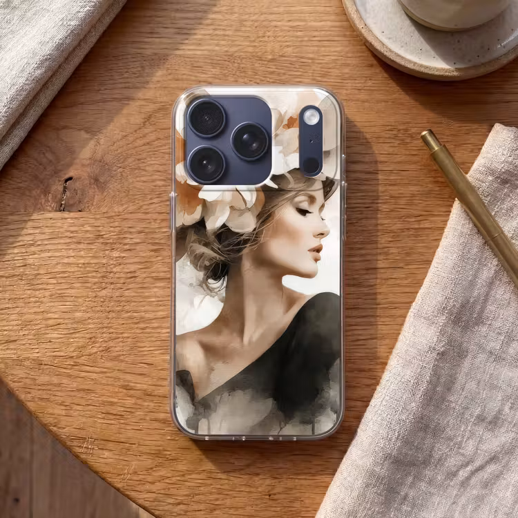 Bloesem - Portret - Gezicht Telefoonhoesje iPhone 17 Pro klein -sfeer1