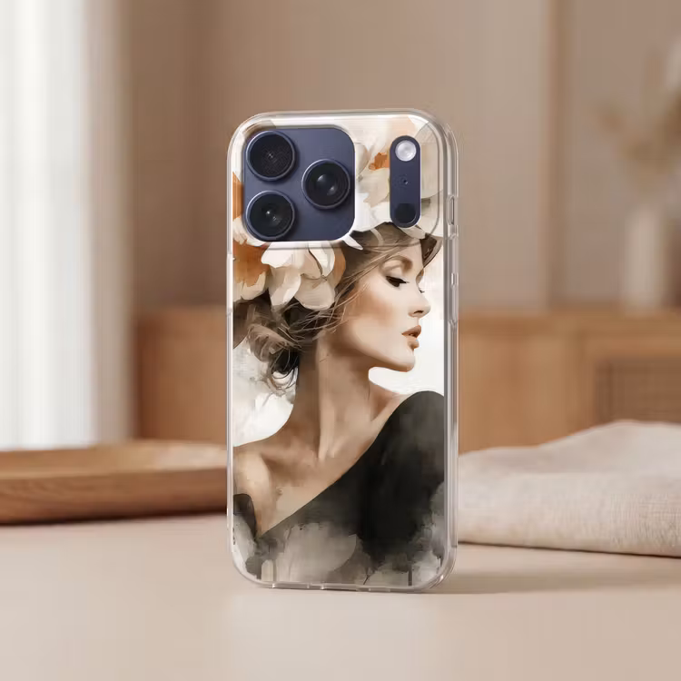 Bloesem - Portret - Gezicht Telefoonhoesje iPhone 17 Pro klein -sfeer2