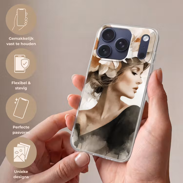 Bloesem - Portret - Gezicht Telefoonhoesje iPhone 17 Pro klein -sfeer3_NL