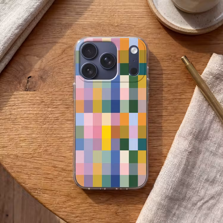 Blokken - Vierkant - Patroon - Gekleurd Telefoonhoesje iPhone 17 Pro klein -sfeer1