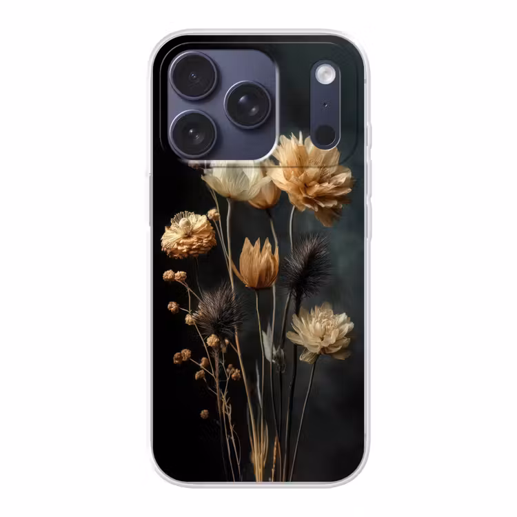 Boeket - Bloemen - Licht - Zwart Telefoonhoesje iPhone 17 Pro klein -3d