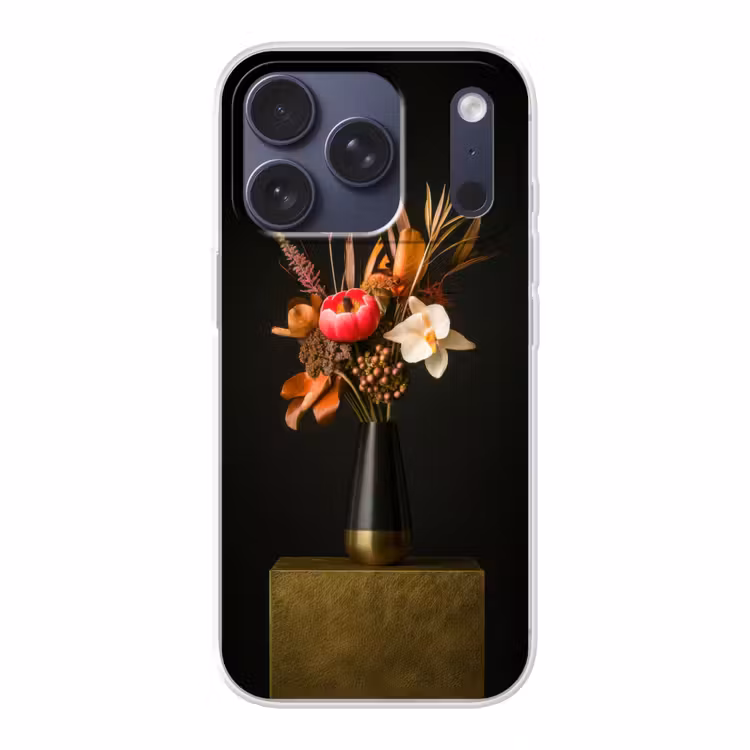 Boeket - Oranje - Gouden - vaas Telefoonhoesje iPhone 17 Pro klein -3d