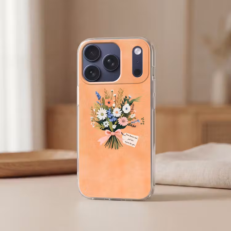 Boeket - Strikje - Quote Telefoonhoesje iPhone 17 Pro klein -sfeer2