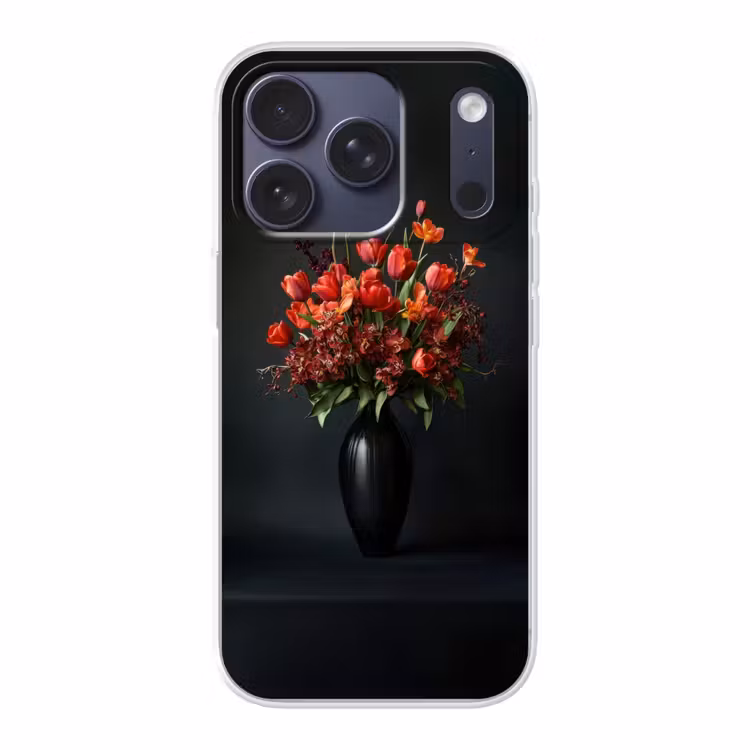Boeket - Tulpen - Vaas - Rood Telefoonhoesje iPhone 17 Pro klein -3d