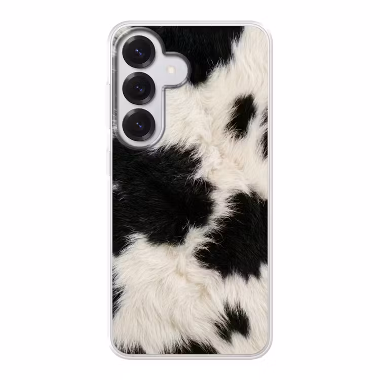 Bont - Textuur - Zwart - Wit Telefoonhoesje Samsung Galaxy S26 klein -3d