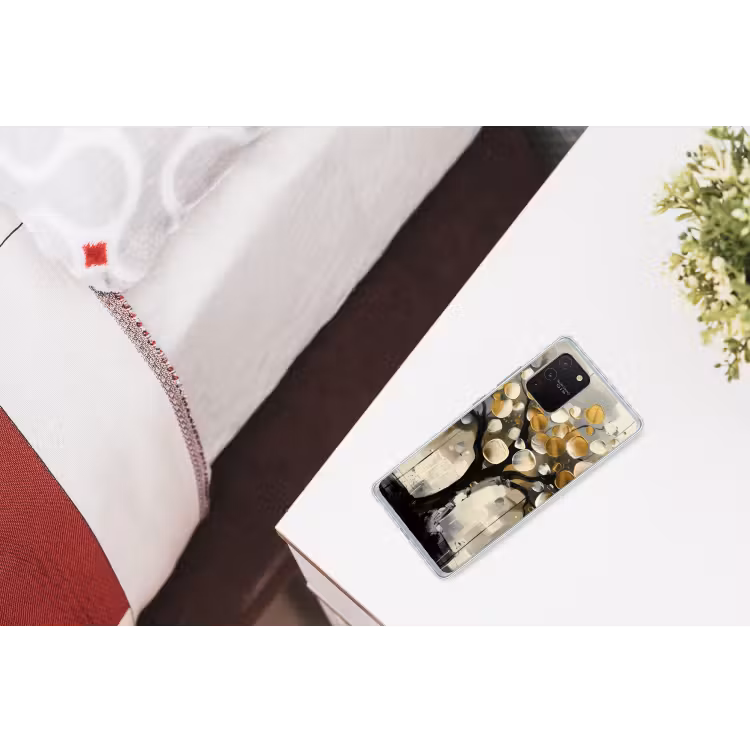 Boom - Abstract - Beige - Goud - Zwart Telefoonhoesje Samsung Galaxy S10 Lite klein -kamerS10Lite