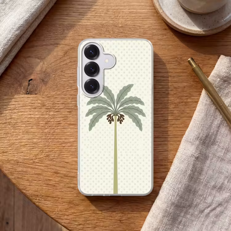 Boom - Bladeren - Groen - Decoratief - Beige Telefoonhoesje Samsung Galaxy S26 klein -sfeer1