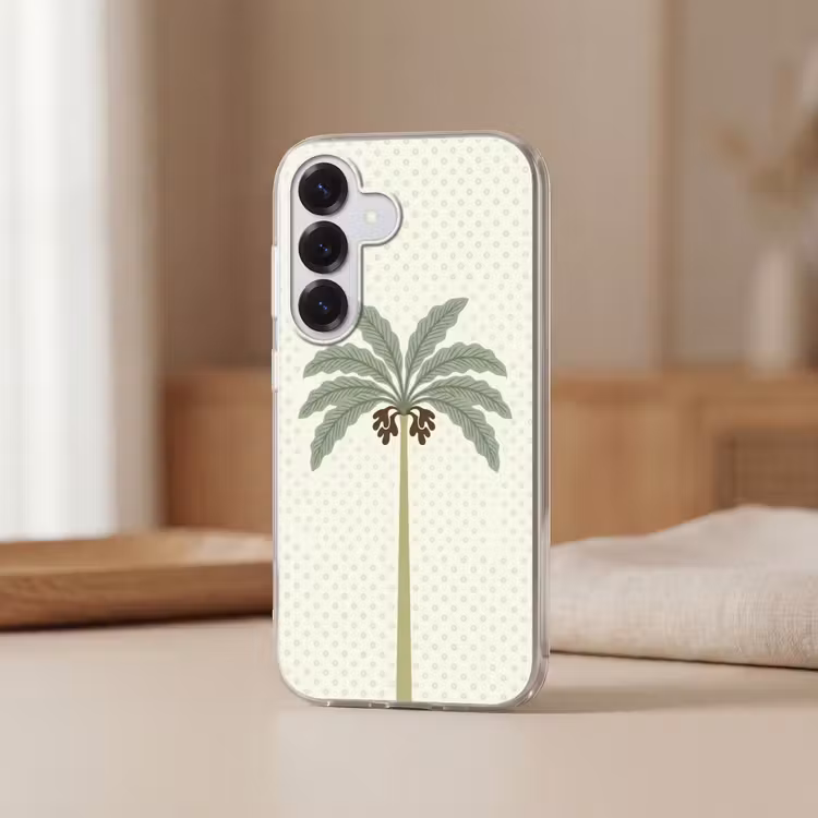 Boom - Bladeren - Groen - Decoratief - Beige Telefoonhoesje Samsung Galaxy S26 klein -sfeer2