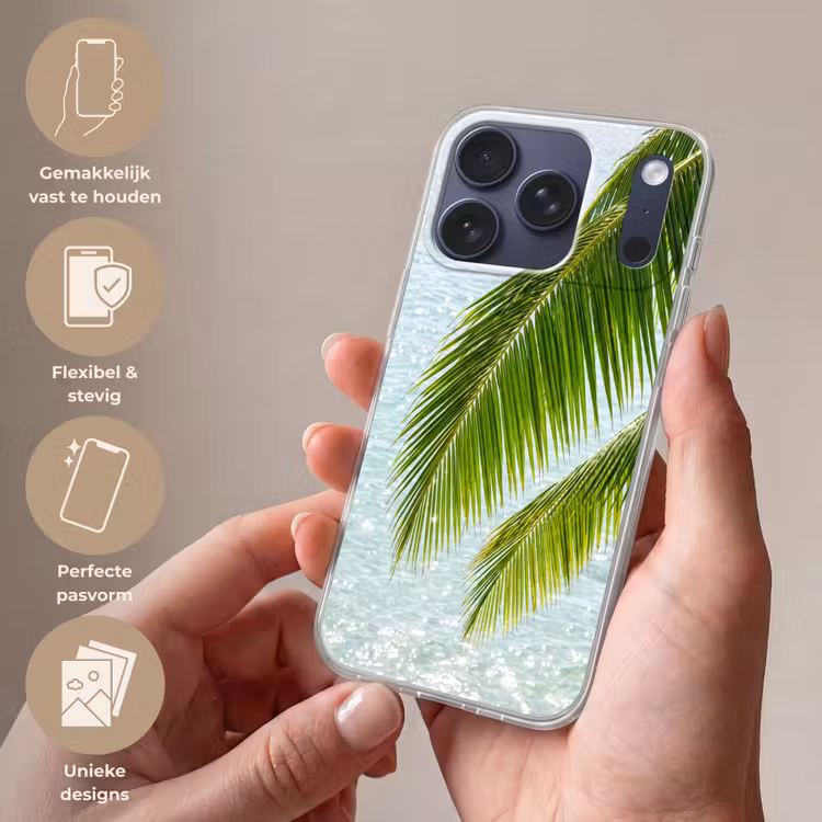 Boom - Bladeren - Water - Tropisch - Groen Telefoonhoesje iPhone 17 Pro klein -sfeer3_NL