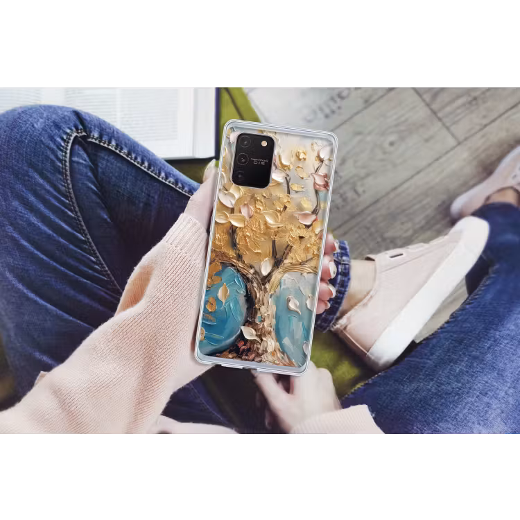 Boom - Blauw - Goud - Abstract - Modern Telefoonhoesje Samsung Galaxy S10 Lite klein -handS10Lite