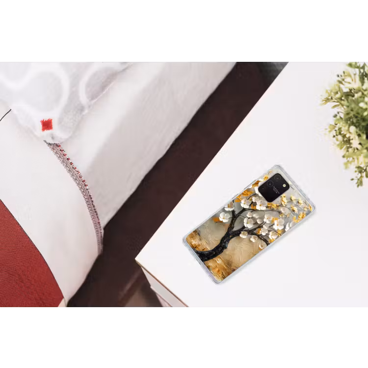 Boom - Bloemen - Goud - Beige Telefoonhoesje Samsung Galaxy S10 Lite klein -kamerS10Lite