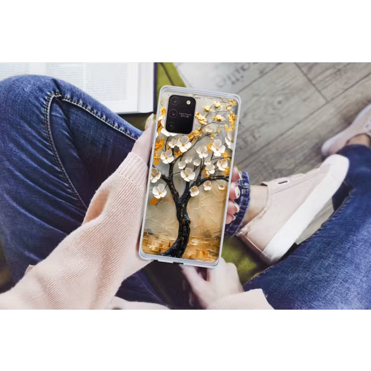 Boom - Bloemen - Goud - Beige Telefoonhoesje Samsung Galaxy S10 Lite klein -handS10Lite