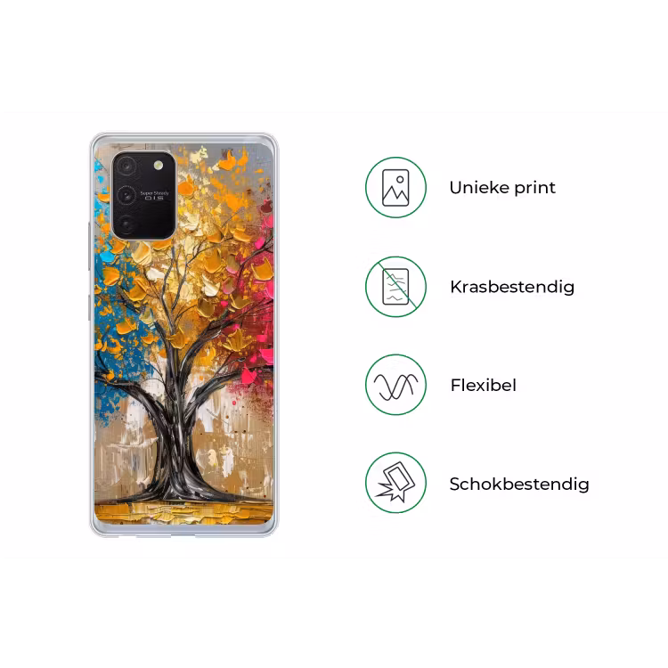 Boom - Kleurrijk - Grijs - Modern Telefoonhoesje Samsung Galaxy S10 Lite klein -specsS10Lite