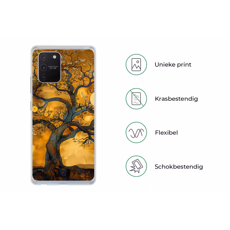 Boom - Levensboom - Abstract - Goud Telefoonhoesje Samsung Galaxy S10 Lite klein -specsS10Lite