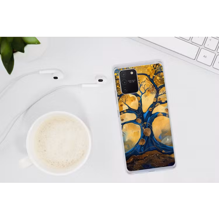Boom - Levensboom - Blauw - Goud Telefoonhoesje Samsung Galaxy S10 Lite klein -oordopS10Lite