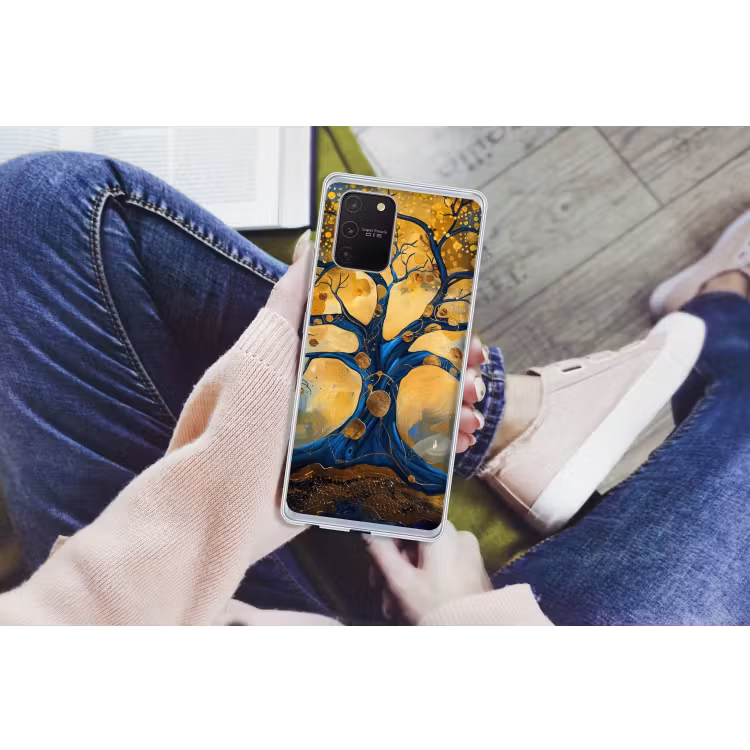Boom - Levensboom - Blauw - Goud Telefoonhoesje Samsung Galaxy S10 Lite klein -handS10Lite