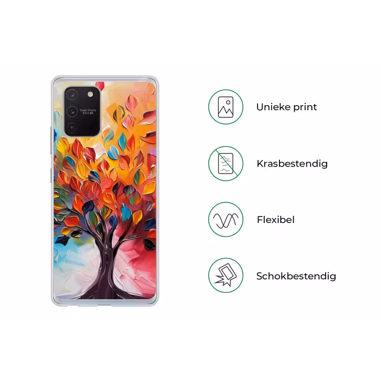 Boom - Levensboom - Kleurrijk - Abstract Telefoonhoesje Samsung Galaxy S10 Lite klein -specsS10Lite
