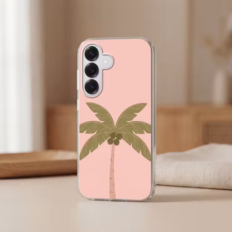 Boom - Palm - Natuur - Illustratie - Roze Telefoonhoesje Samsung Galaxy S26 klein -sfeer2